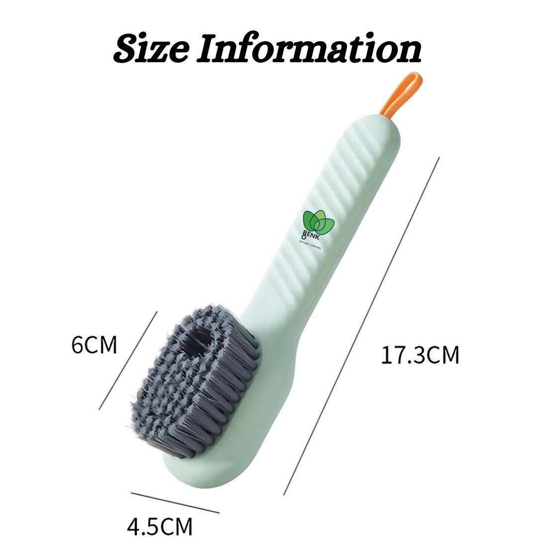 BENKO Multi Function Brush with Automatic Cleaning Liquid Dispenser | Best Brush for Shoes, Sneakers, Clothes, Bathroom & Kitchen Cleaning- Pack 2