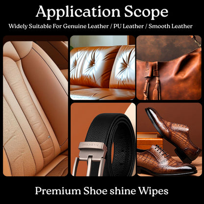 BENKO India’s 1st Shoe Shiner Wipes Pack on 40s | Shiner/Polish for all types Leather Footwear