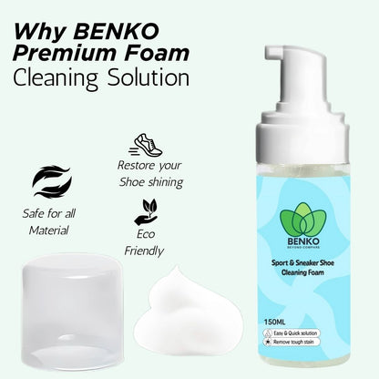 BENKO-Waterless Sport & Sneaker Shoe Cleaning Kit 150MM, Brush & Towel