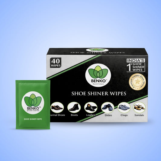 BENKO India’s 1st Shoe Shiner Wipes Pack on 40s | Shiner/Polish for all types Leather Footwear