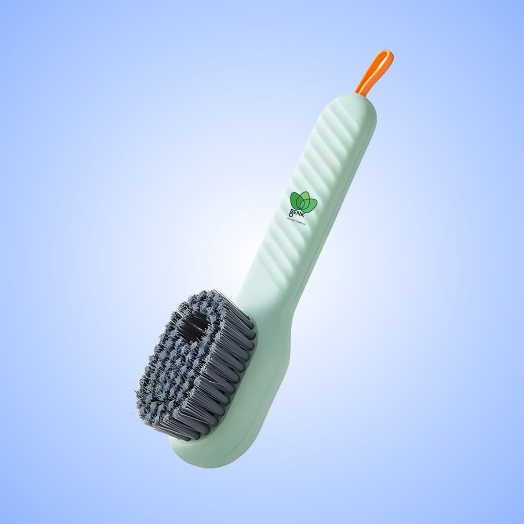 BENKO Multi Function Brush with Automatic Cleaning Liquid Dispenser | Best Brush for Shoes, Sneakers, Clothes, Bathroom & Kitchen Cleaning- Pack 2