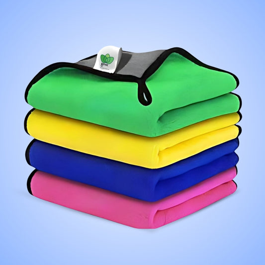BENKO Micro Fiber Double Layered Clothes with 400GSM Pack of 4 Size 40CM*30CM