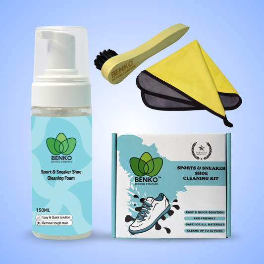 BENKO-Waterless Sport & Sneaker Shoe Cleaning Kit 150MM, Brush & Towel