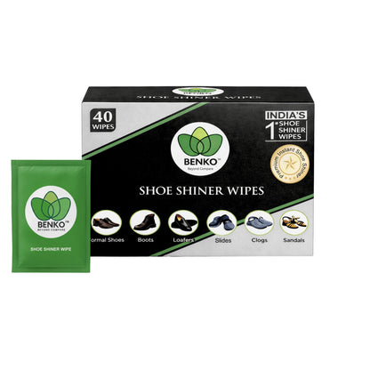 BENKO India’s 1st Shoe Shiner Wipes Pack on 40s | Shiner/Polish for all types Leather Footwear