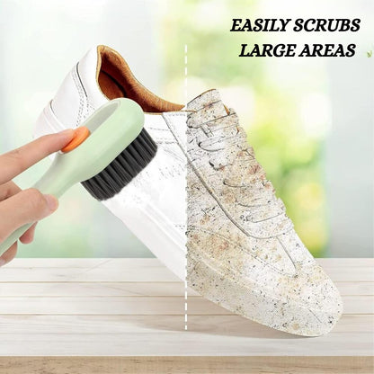 BENKO Multi Function Brush with Automatic Cleaning Liquid Dispenser | Best Brush for Shoes, Sneakers, Clothes, Bathroom & Kitchen Cleaning- Pack 2