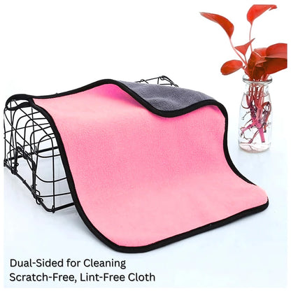BENKO Micro Fiber Double Layered Clothes with 400GSM Pack of 4 Size 40CM*30CM