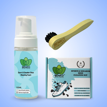 BENKO Quick Shoe Cleaning Kit | Suitable for all Material | Sneaker 150ML & Brush
